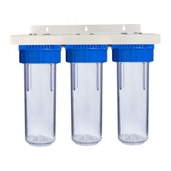 Set carcasa filtru transparent 3buc 10 cu suport metal aquapur valrom aqua00110131032
